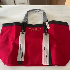 Victoria's Secret Red Canvas Tote Bag